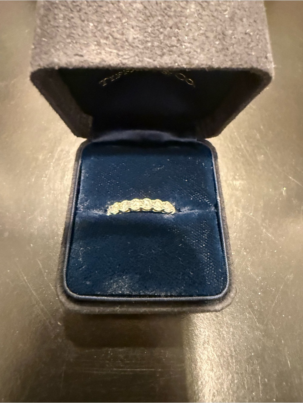Tiffany & Co. Platinum Wedding Band Ring With 7 Diamonds